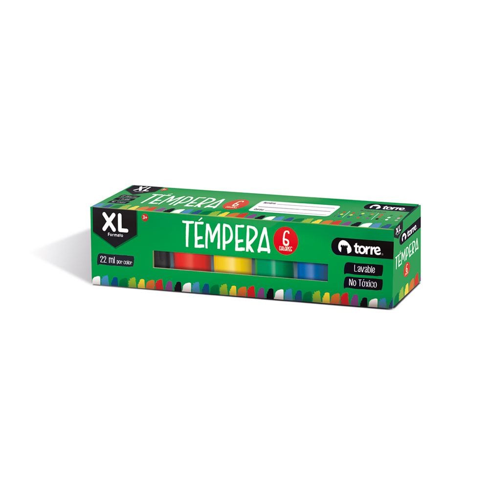 TEMPERA X 6 COLORES TORRE