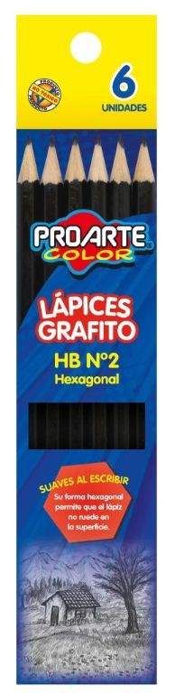 LAPIZ GRAFITO PROARTE HEX Nº2 HB X 6