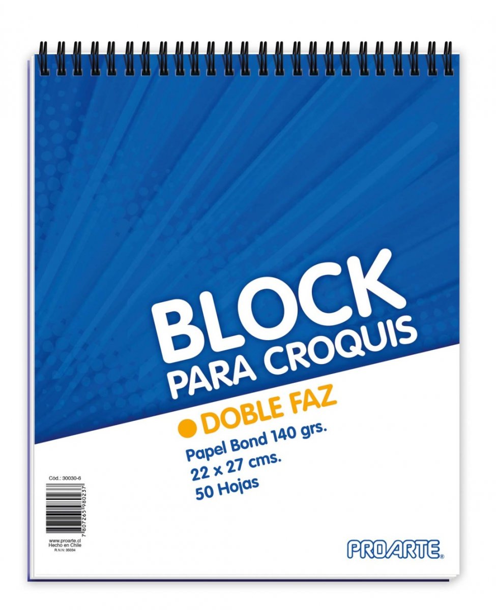BLOCK CROQUIS DOBLE FAZ 22X27
